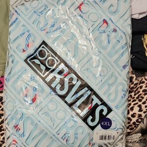 RSVLTS Light Blue Shirt with Red and White Graphics